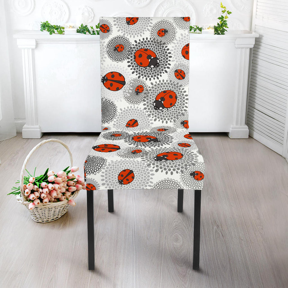 Ladybug Pattern Print Design 05 Dining Chair Slipcover