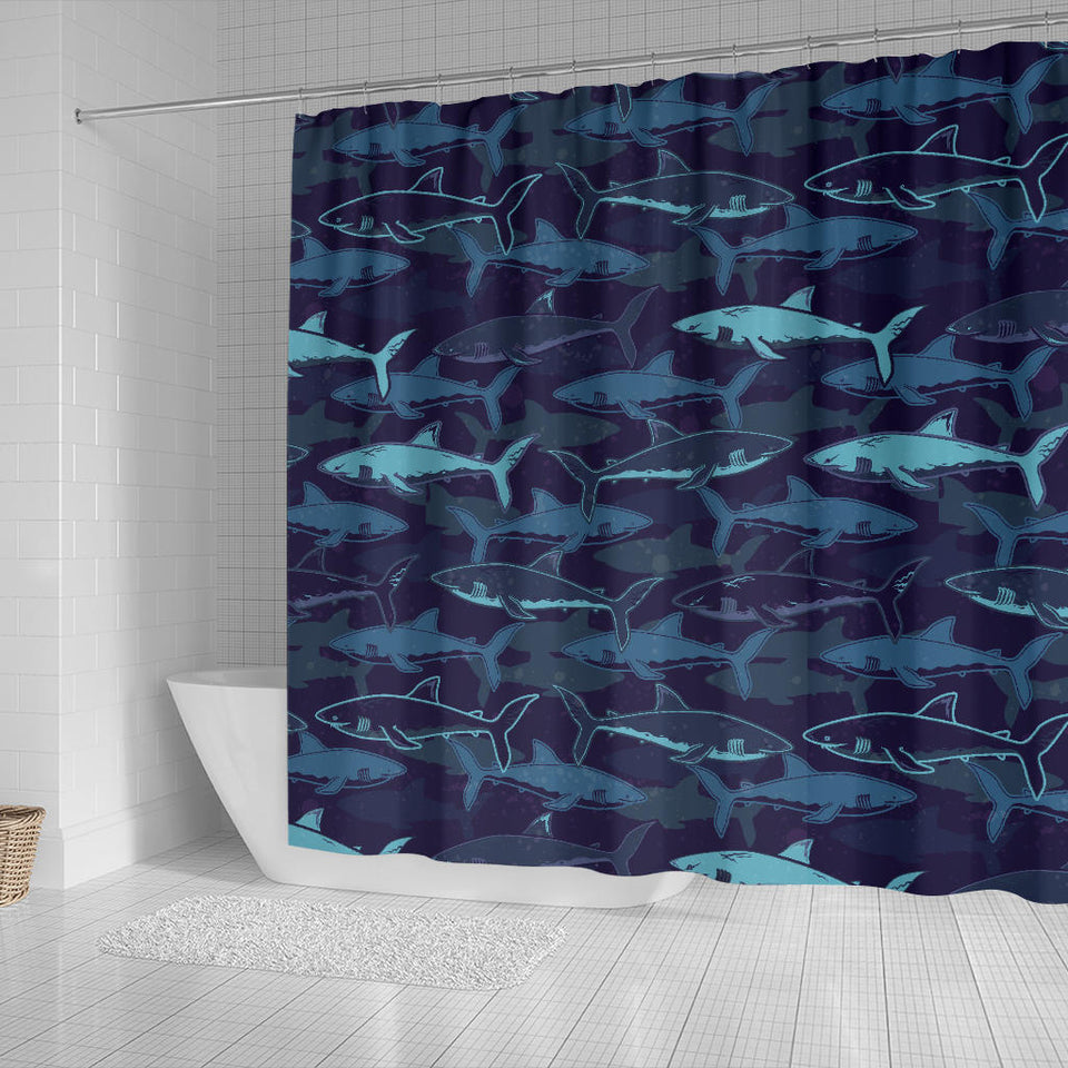 Shark Pattern Shower Curtain Fulfilled In US