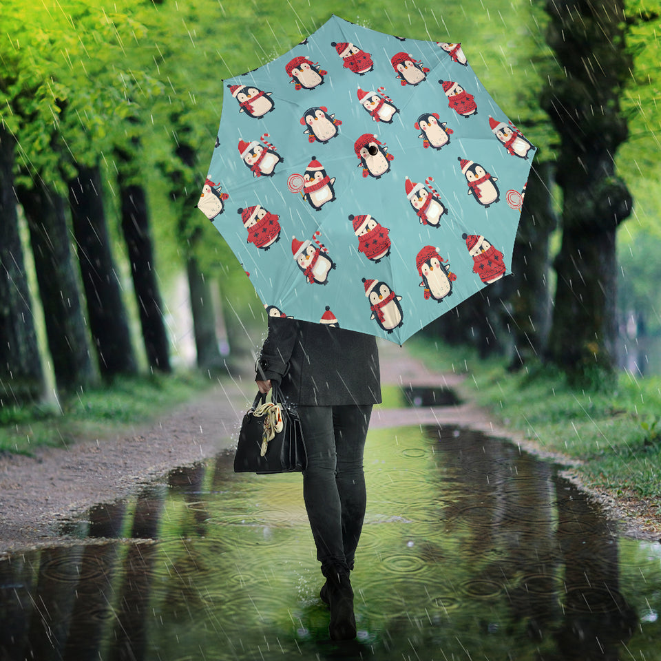 Cute Penguin Christmas  Design Pattern Umbrella