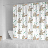 Cute Rhino Pattern Background Shower Curtain Fulfilled In US