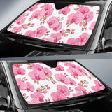 Pink Purple Orchid Pattern Background Car Sun Shade
