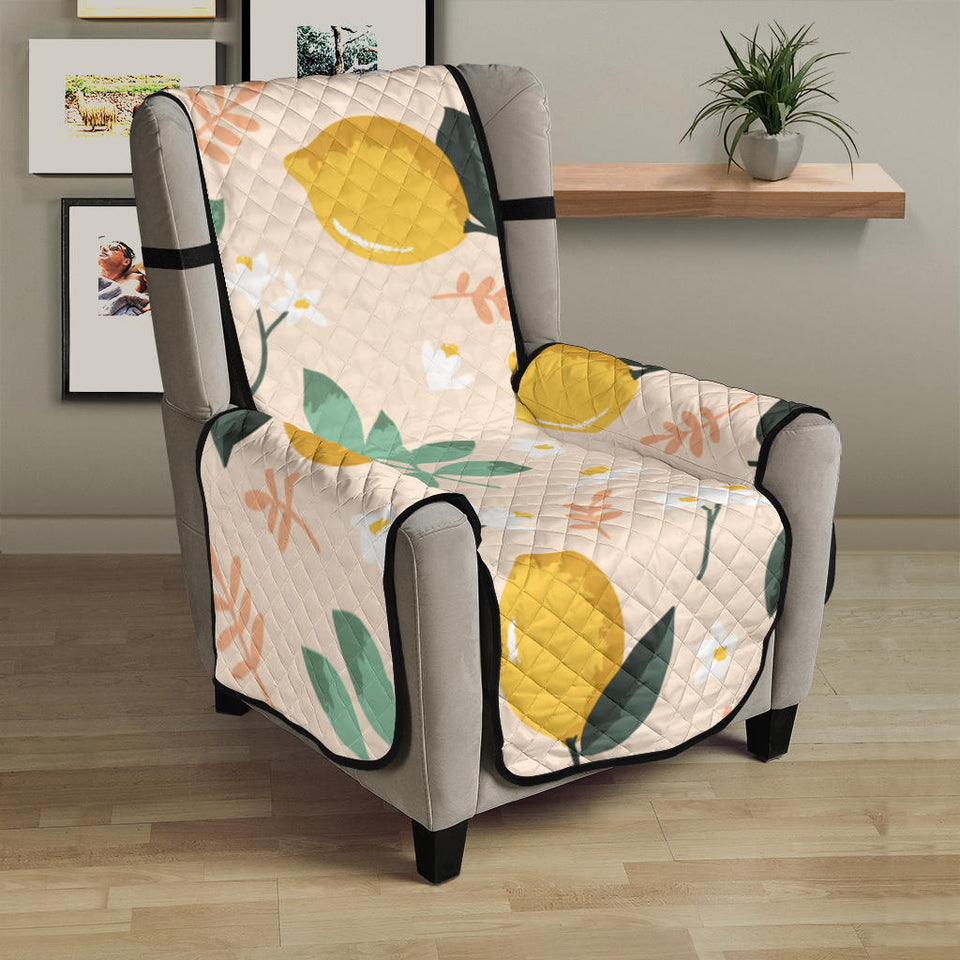 lemon flower leave pattern Chair Cover Protector