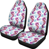 Purple Seahorse Blue Coral Pattern  Universal Fit Car Seat Covers