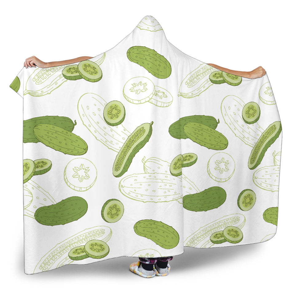 Cucumber Sketch Pattern Hooded Blanket