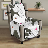 Boston terrier dog hearts vector pattern Chair Cover Protector