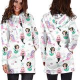 Cute Mermaid Dolphin Fish Starfish Pattern Women'S Hoodie Dress