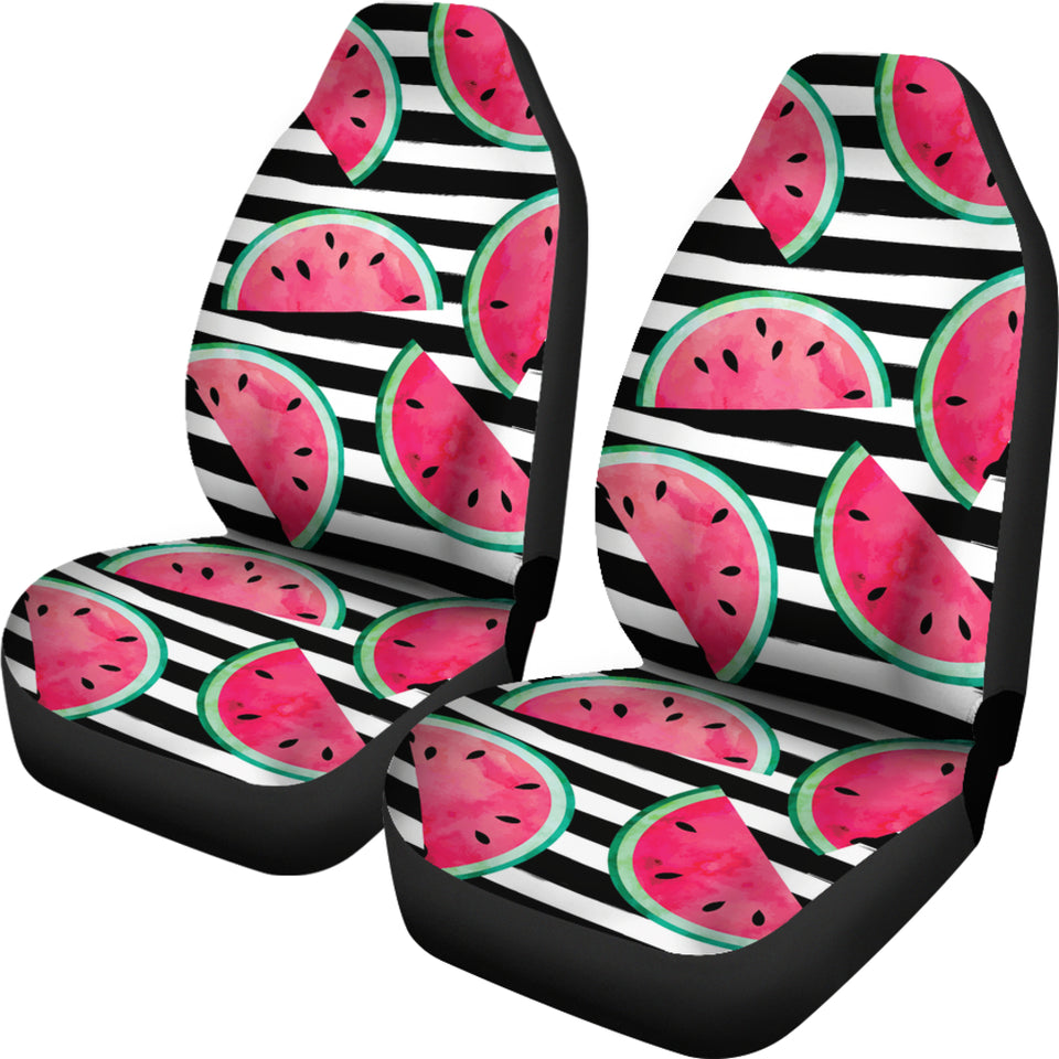Watercolor Paint Textured Watermelon Pieces  Universal Fit Car Seat Covers