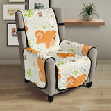 Cute brown pomeranian paw leave bone pattern Chair Cover Protector