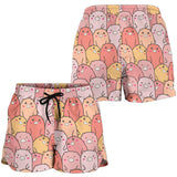 Pig Pattern Print Design 04 Women Shorts