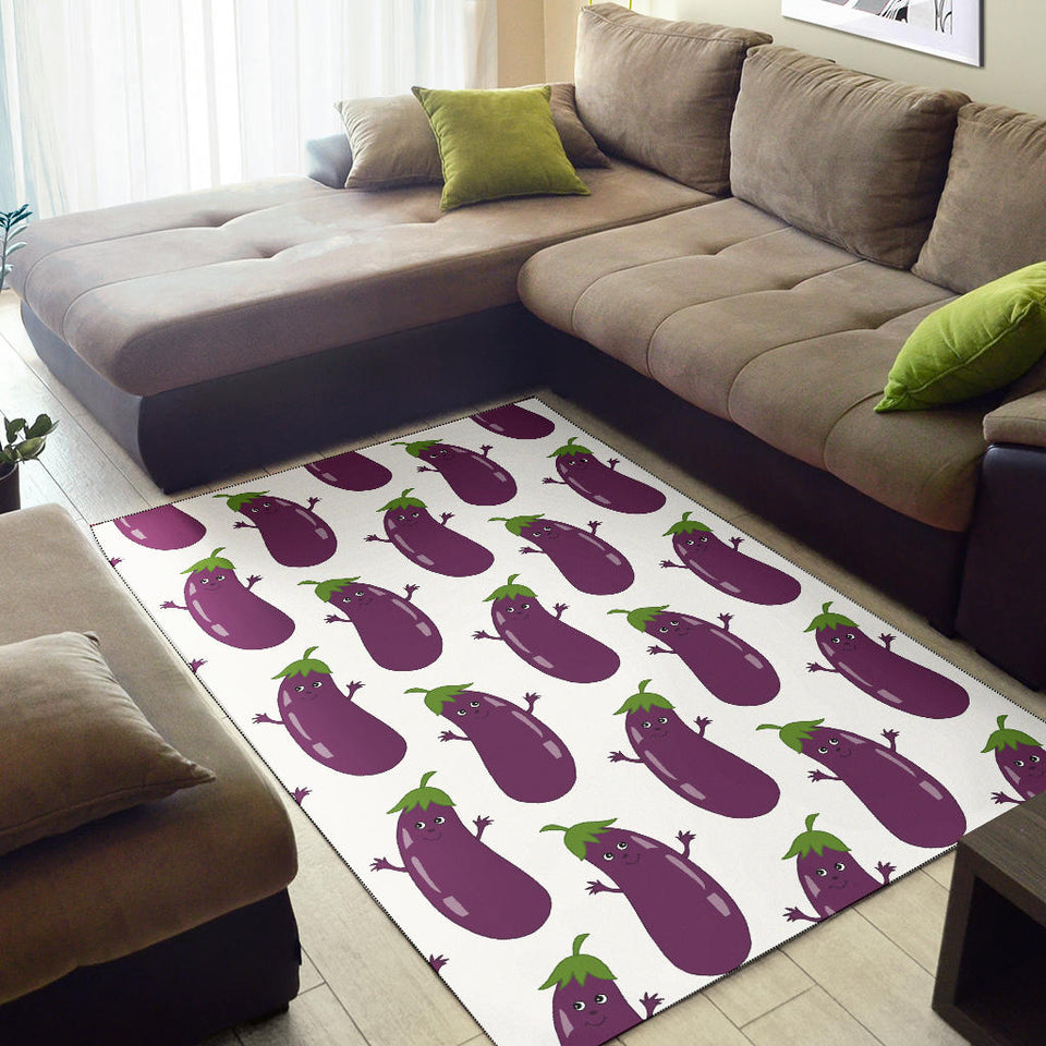 Eggplant Pattern Print Design 01 Area Rug