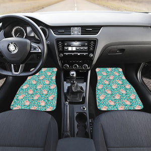 Pig Pattern Print Design 01 Front and Back Car Mats