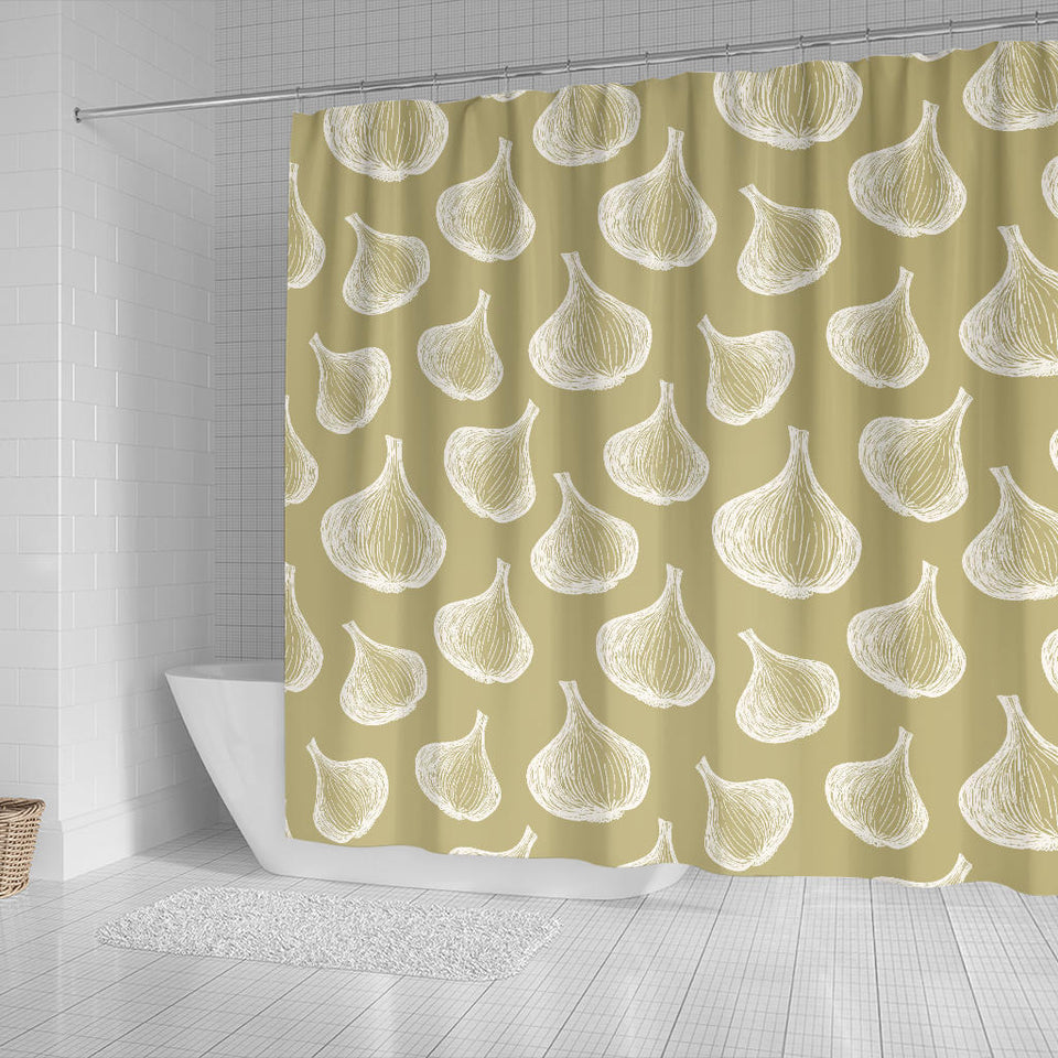 Garlic Design Pattern Shower Curtain Fulfilled In US