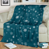 Snowflake Pattern Dark Background Premium Blanket