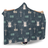 Windmill Tree Pattern Hooded Blanket