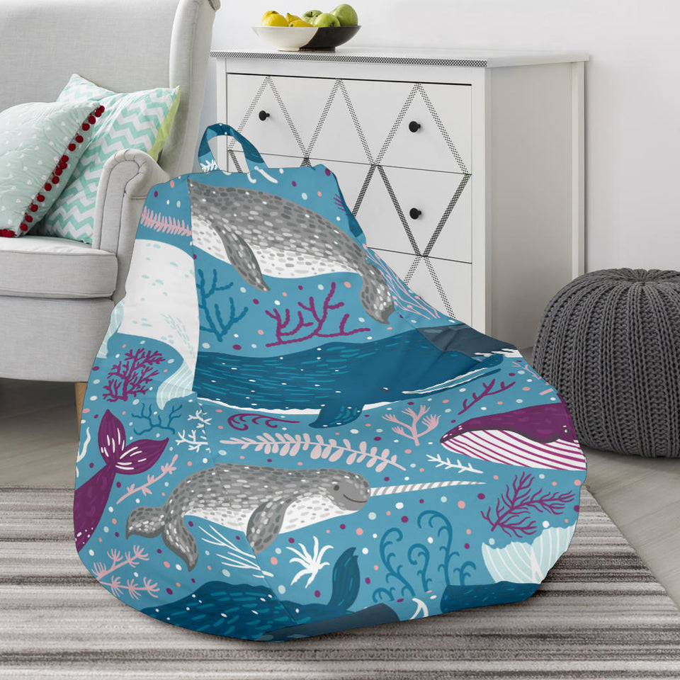 Whale Design Pattern Bean Bag Cover