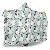 Cute Penguin Pattern Hooded Blanket