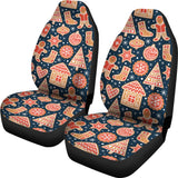 Christmas Gingerbread Cookie Pattern Universal Fit Car Seat Covers