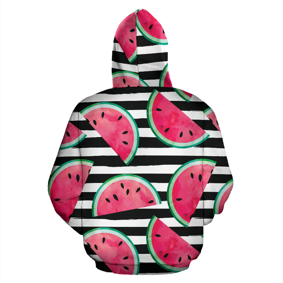 Watercolor Paint Textured Watermelon Pieces Zip Up Hoodie