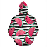 Watercolor Paint Textured Watermelon Pieces Zip Up Hoodie