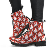Fire Flame Symbol Design Pattern Leather Boots