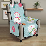 Cute snowman snowflake pattern Chair Cover Protector
