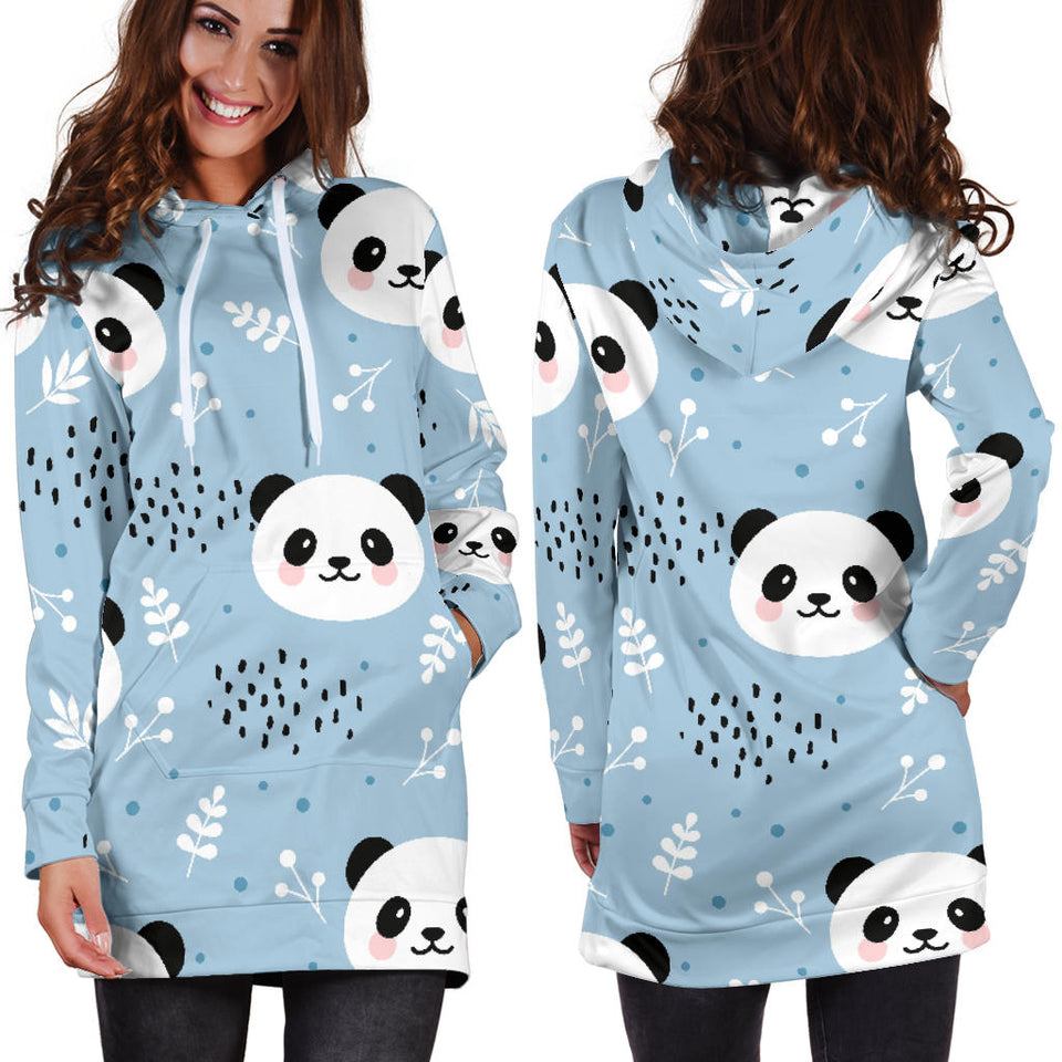 Cute Panda Pattern Women'S Hoodie Dress