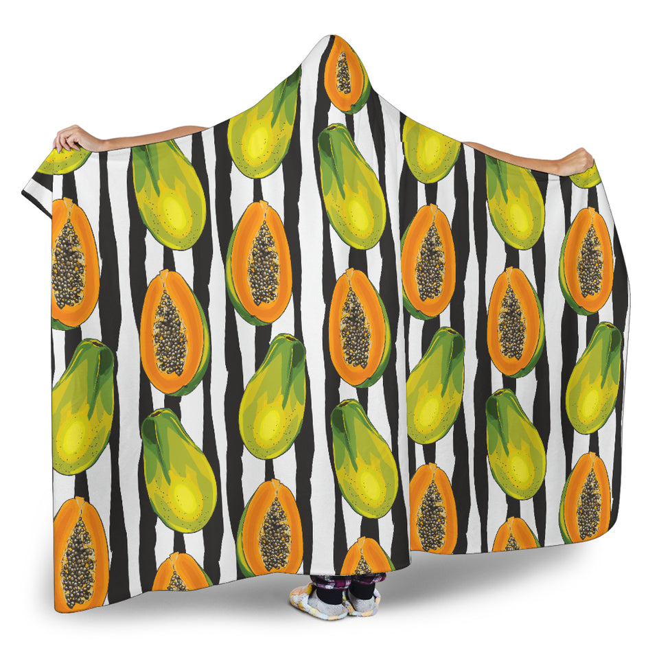 Papaya Design Pattern Hooded Blanket