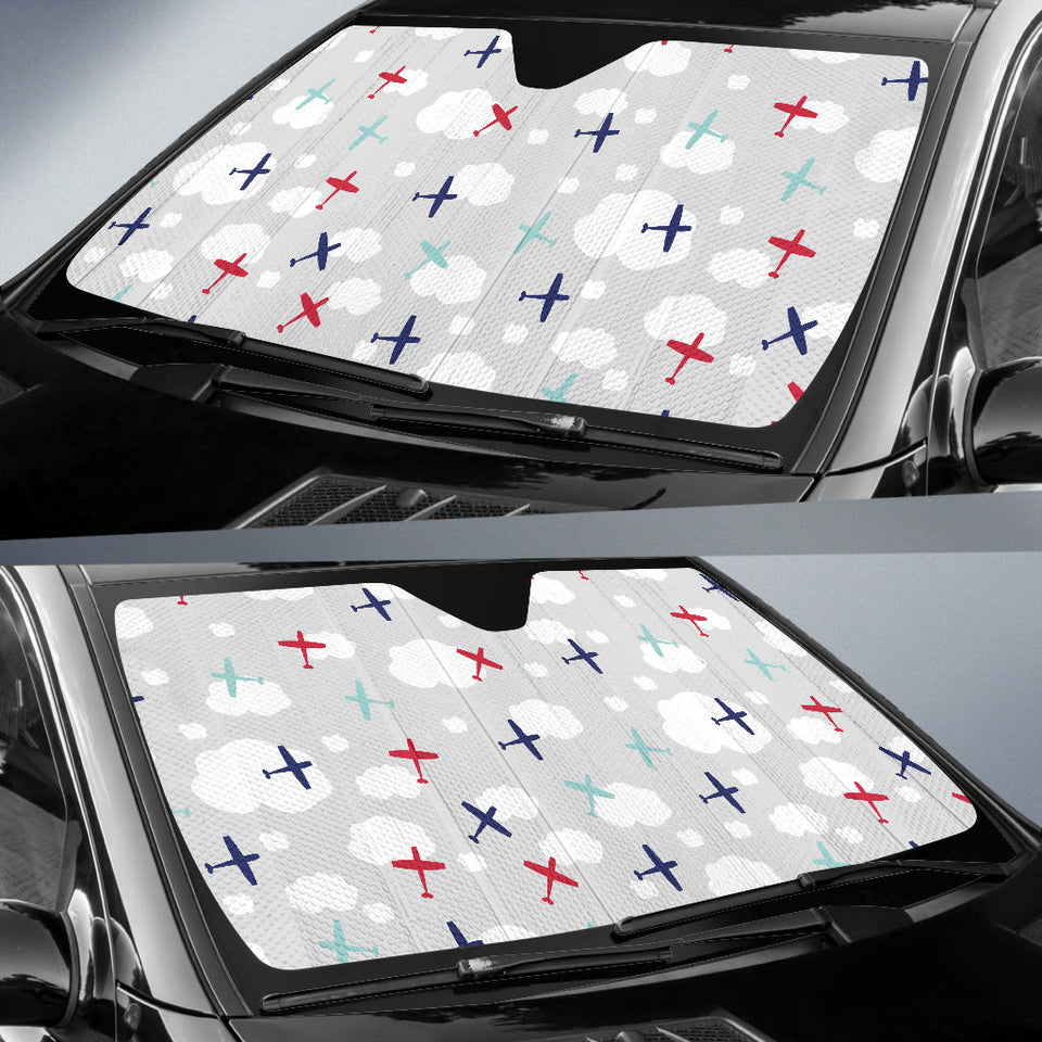 Airplane Cloud Grey Background Car Sun Shade