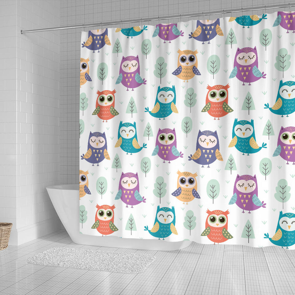 Cute Owl Pattern Shower Curtain Fulfilled In US