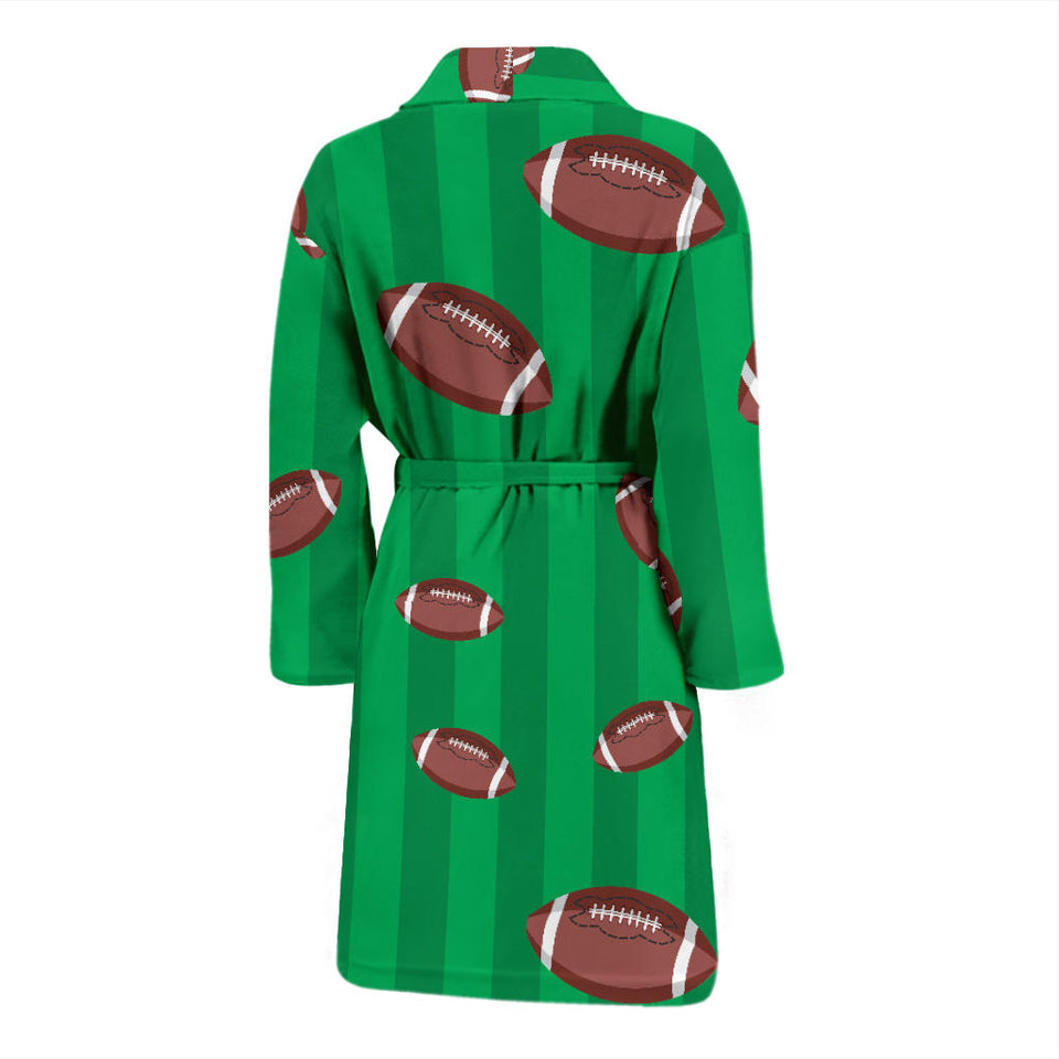 American Football Ball Field Background Men'S Bathrobe