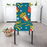French Fries Red Paper Box Pattern Dining Chair Slipcover