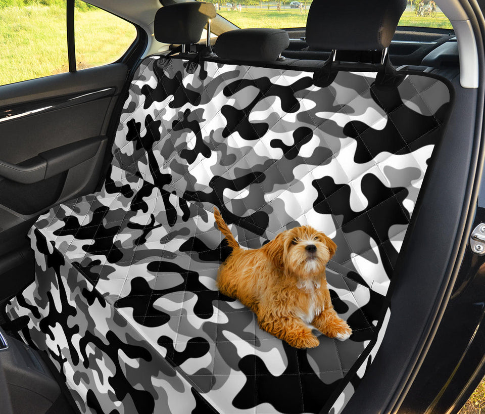 Black White Camo Camouflage Pattern Dog Car Seat Covers