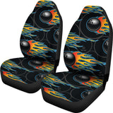 Bowling Balls Flame Pattern  Universal Fit Car Seat Covers