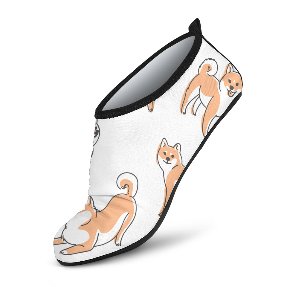 Shiba Inu Dog Pattern Aqua Shoes