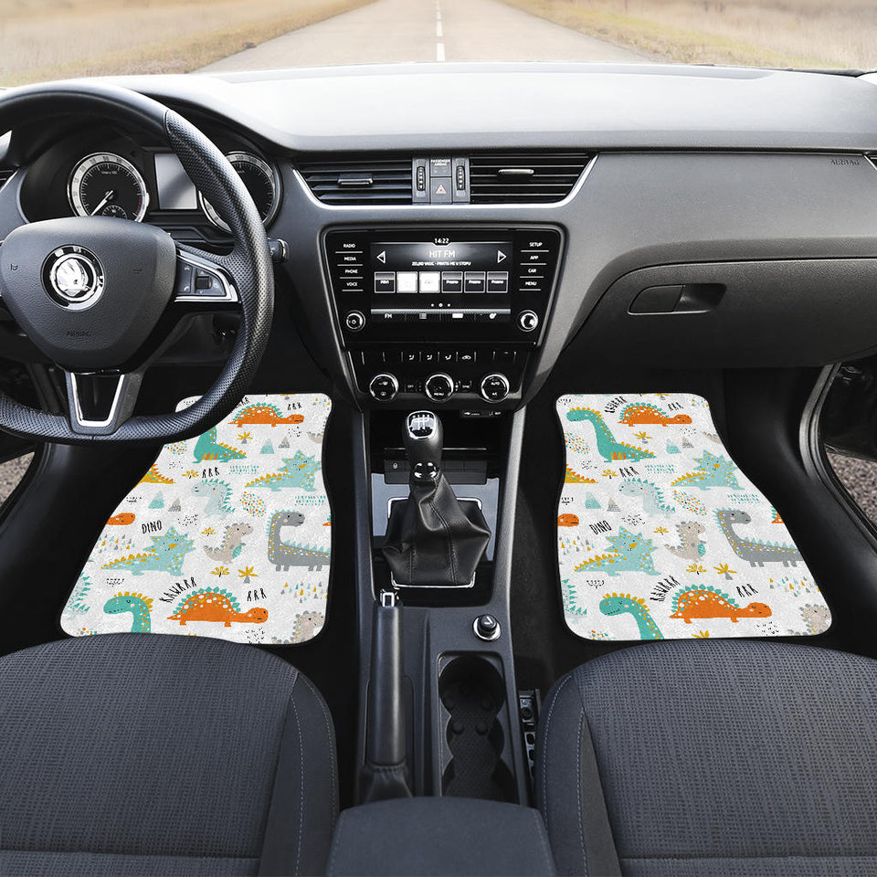 Cute Funny Kids Dinosaurs Pattern Front And Back Car Mats