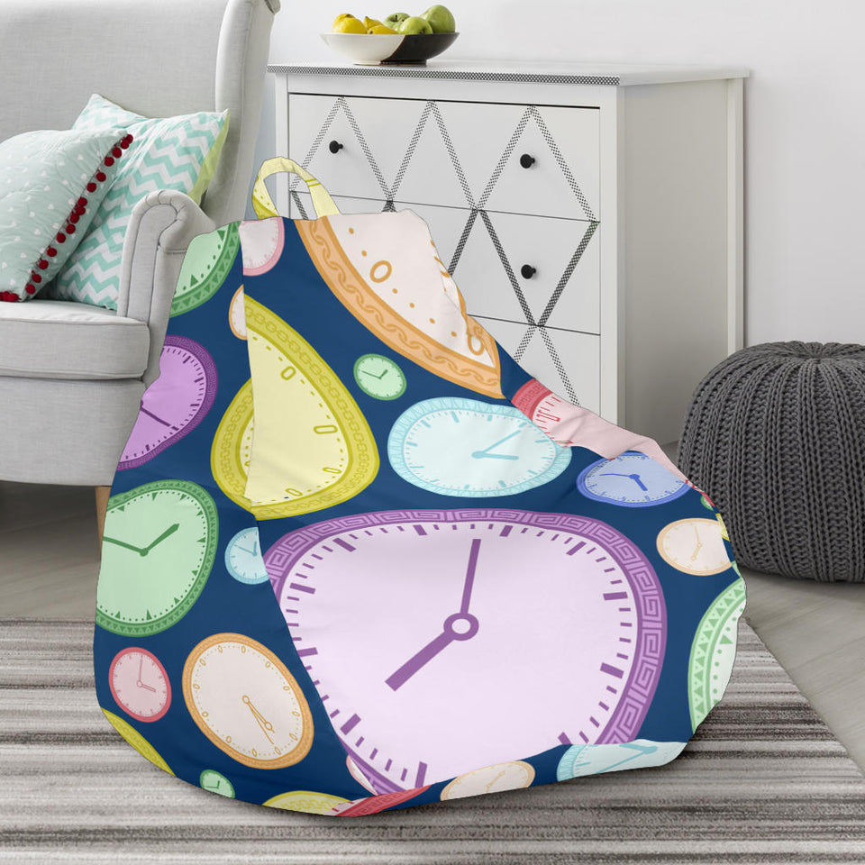 Colorful Clock Background Bean Bag Cover