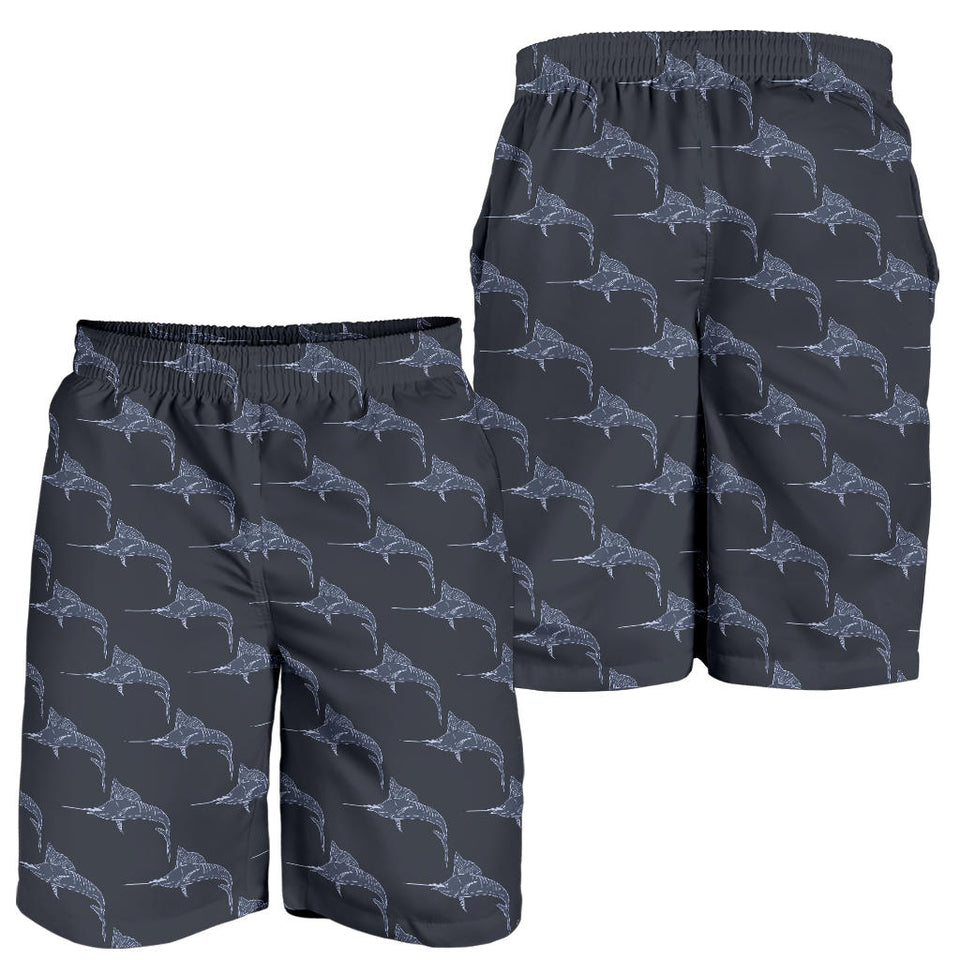 Swordfish Pattern Print Design 03 Men Shorts