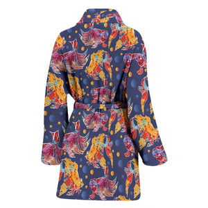 Goldfish Pattern Print Design 05 Women's Bathrobe