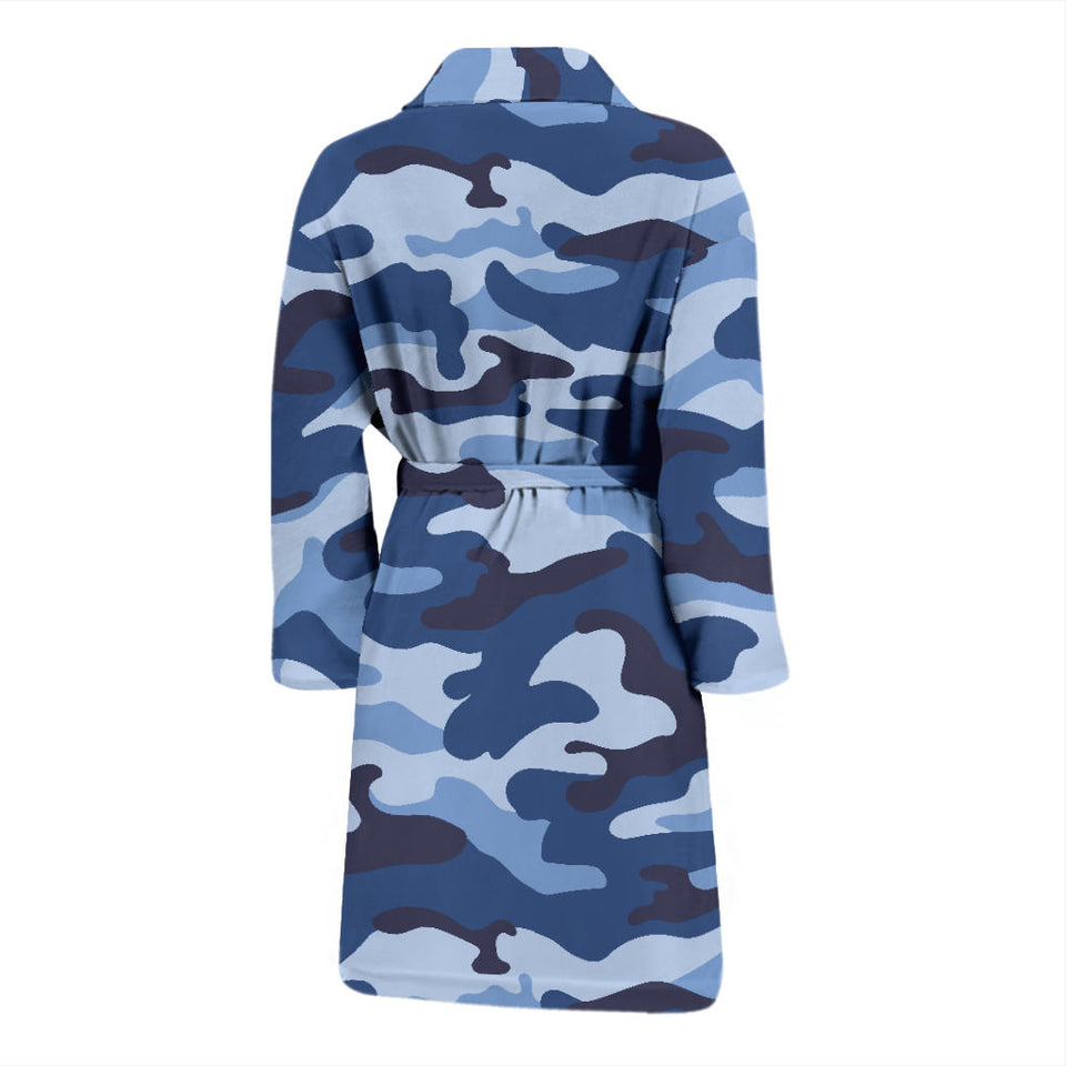 Blue Camo Camouflage Pattern Men'S Bathrobe