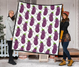 Eggplant Pattern Print Design 01 Premium Quilt