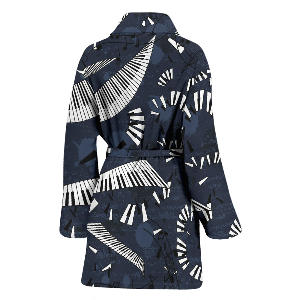 Piano Pattern Print Design 02 Women's Bathrobe