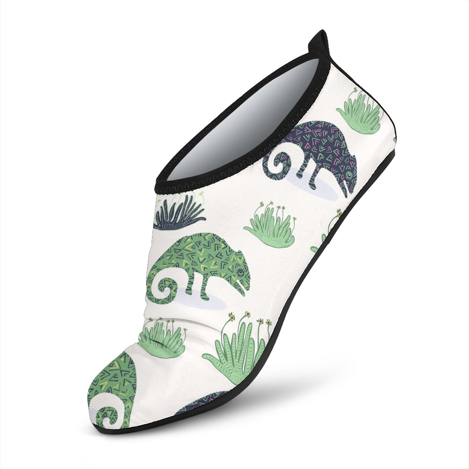 Chameleon Lizard Succulent Plant Pattern Aqua Shoes