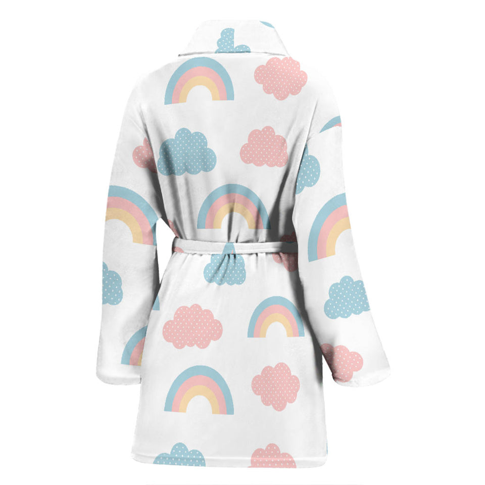 Cute Rainbow Clound Pattern Women'S Bathrobe
