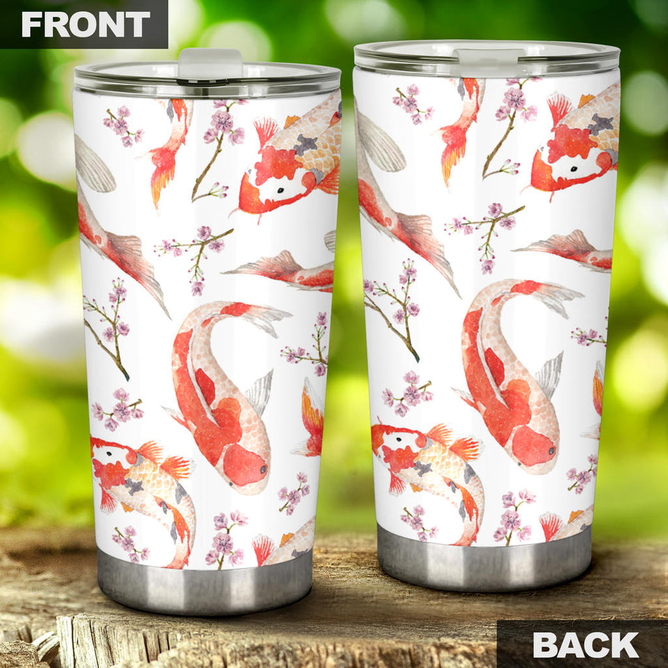 Watercolor Koi Fish Carp Fish Pattern Tumbler