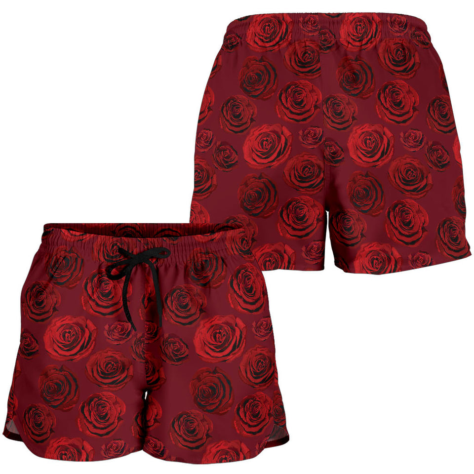 Rose Pattern Print Design 03 Women Shorts