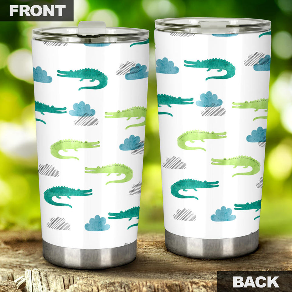 Watercolor Crocodile Pattern Tumbler