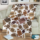 American Football Ball Pattern Premium Blanket