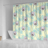 French Bulldog Hawaii Blackground Shower Curtain Fulfilled In US