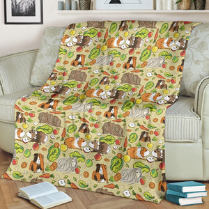 Guinea Pig Pattern Print Design 04 Premium Blanket