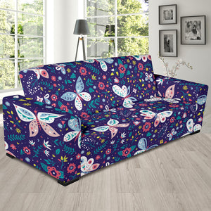 Colorful Butterfly Flower Pattern.Eps Sofa Slipcover